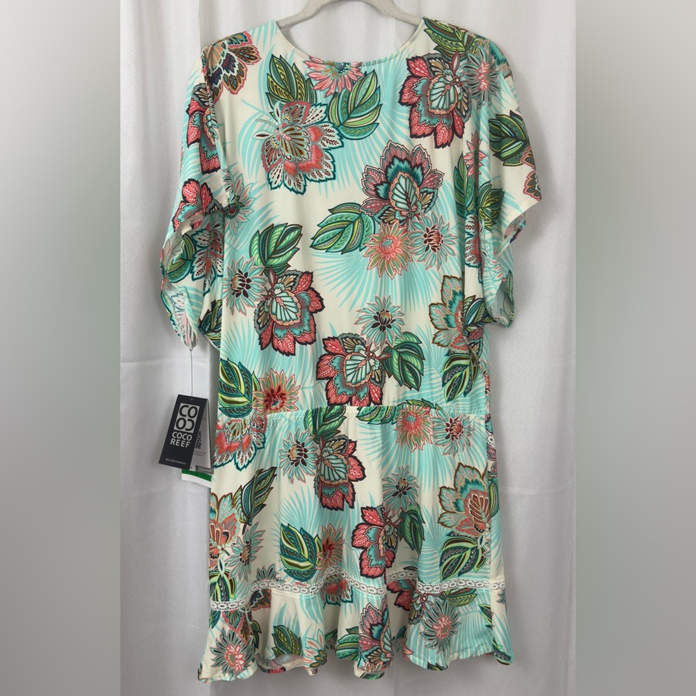 Coco Reef Adorn Cover Up V-Neck Dress - Tropical Lotus Ivory. Large NWT - Picture 7 of 12
